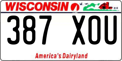 WI license plate 387XOU