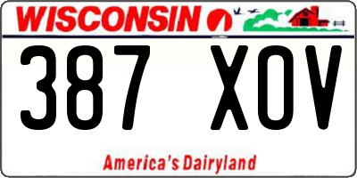 WI license plate 387XOV