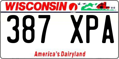 WI license plate 387XPA