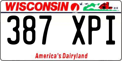 WI license plate 387XPI
