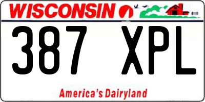 WI license plate 387XPL