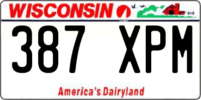 WI license plate 387XPM