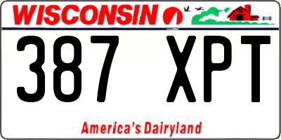WI license plate 387XPT