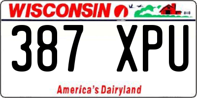 WI license plate 387XPU