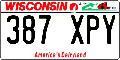 WI license plate 387XPY