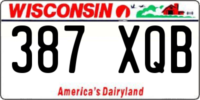 WI license plate 387XQB