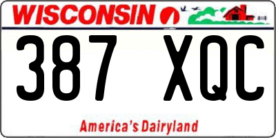 WI license plate 387XQC