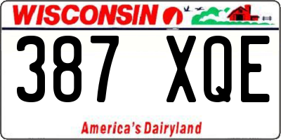 WI license plate 387XQE
