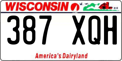 WI license plate 387XQH
