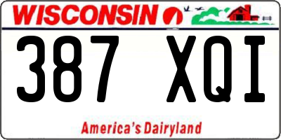 WI license plate 387XQI