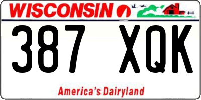 WI license plate 387XQK