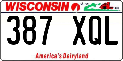 WI license plate 387XQL