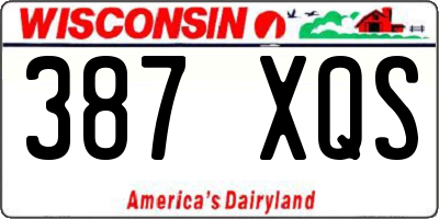 WI license plate 387XQS