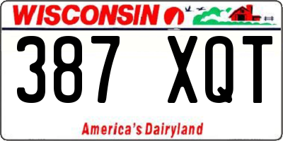 WI license plate 387XQT