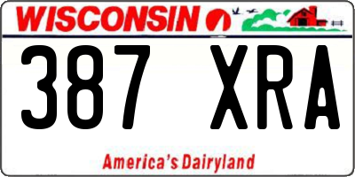 WI license plate 387XRA