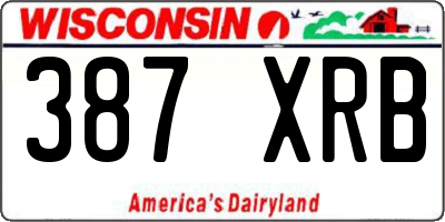 WI license plate 387XRB