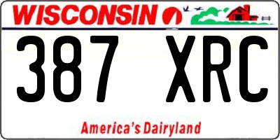 WI license plate 387XRC