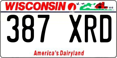 WI license plate 387XRD