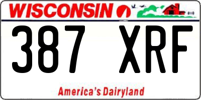 WI license plate 387XRF