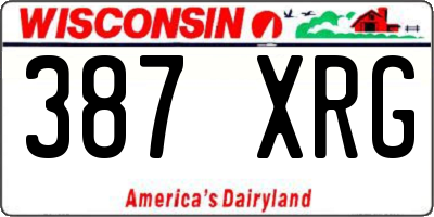 WI license plate 387XRG