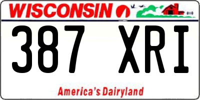 WI license plate 387XRI