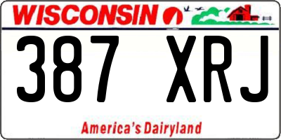 WI license plate 387XRJ