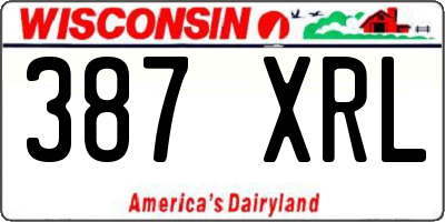 WI license plate 387XRL