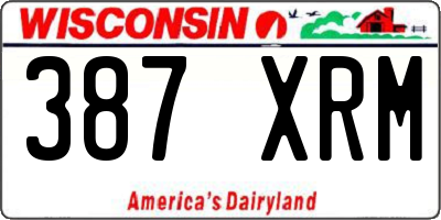 WI license plate 387XRM