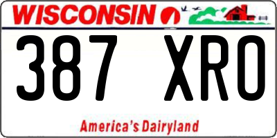 WI license plate 387XRO