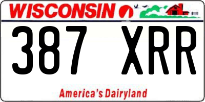 WI license plate 387XRR