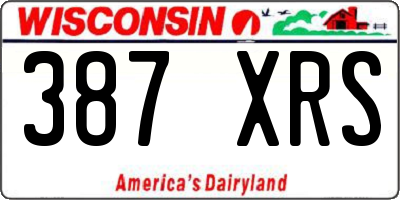 WI license plate 387XRS