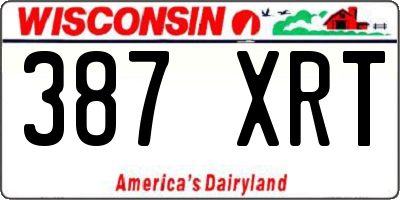 WI license plate 387XRT