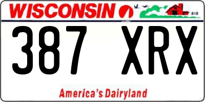 WI license plate 387XRX