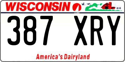 WI license plate 387XRY