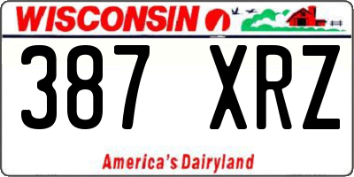 WI license plate 387XRZ