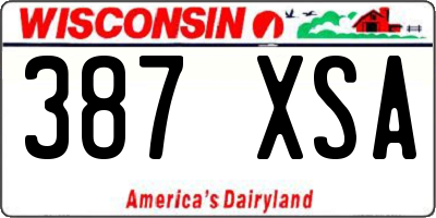 WI license plate 387XSA