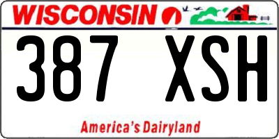 WI license plate 387XSH