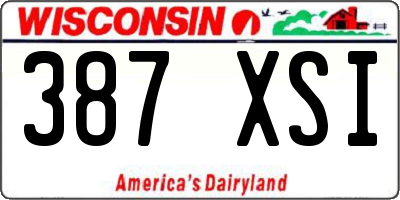WI license plate 387XSI