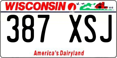 WI license plate 387XSJ