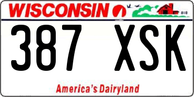 WI license plate 387XSK