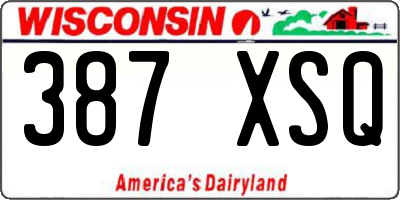 WI license plate 387XSQ