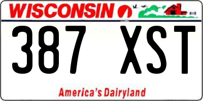 WI license plate 387XST