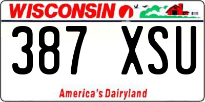 WI license plate 387XSU