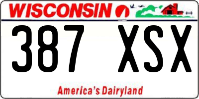 WI license plate 387XSX