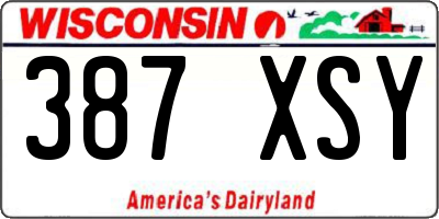 WI license plate 387XSY