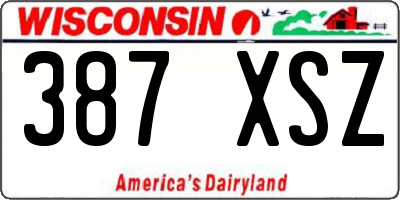 WI license plate 387XSZ