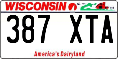 WI license plate 387XTA