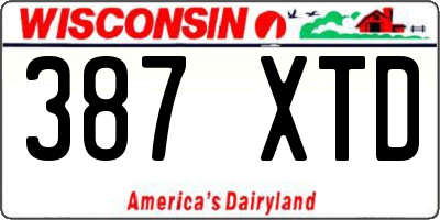 WI license plate 387XTD