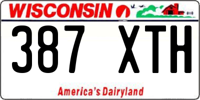 WI license plate 387XTH
