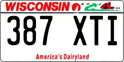 WI license plate 387XTI